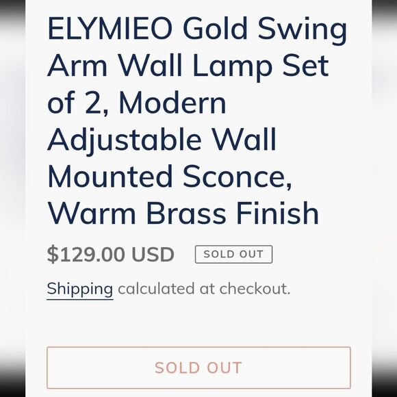 Gold Swing Arm Lamp Set of 2 MCM Adjustable Wall Mounted Sconce Brass Finish - Picture 6 of 6